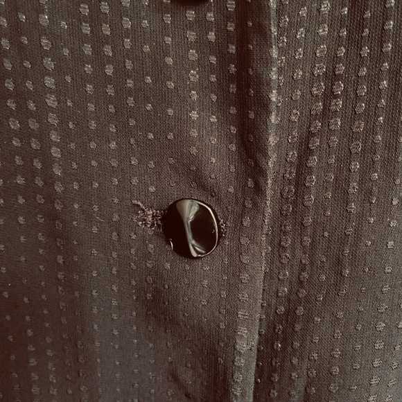 JAEGER Vintage Black Relax Shine Long Blouse Long Sleeve Great Britain Size L - Picture 9 of 13